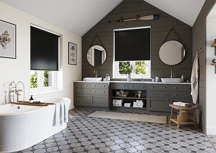 Oceana (Blackout), Noir - Motorised Roller Blind - Image 7